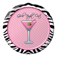 Girls Night Out Small Cake Plates with Martini Glass Bachelorette Party Supplies